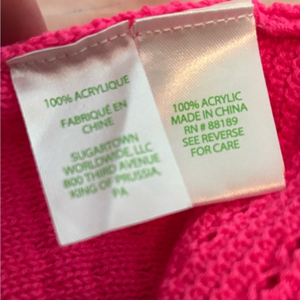 Lilly Pulitzer Noble Vibrant Pink Cardigan, Size XL- Flawed-See Pictures - Picture 15 of 16